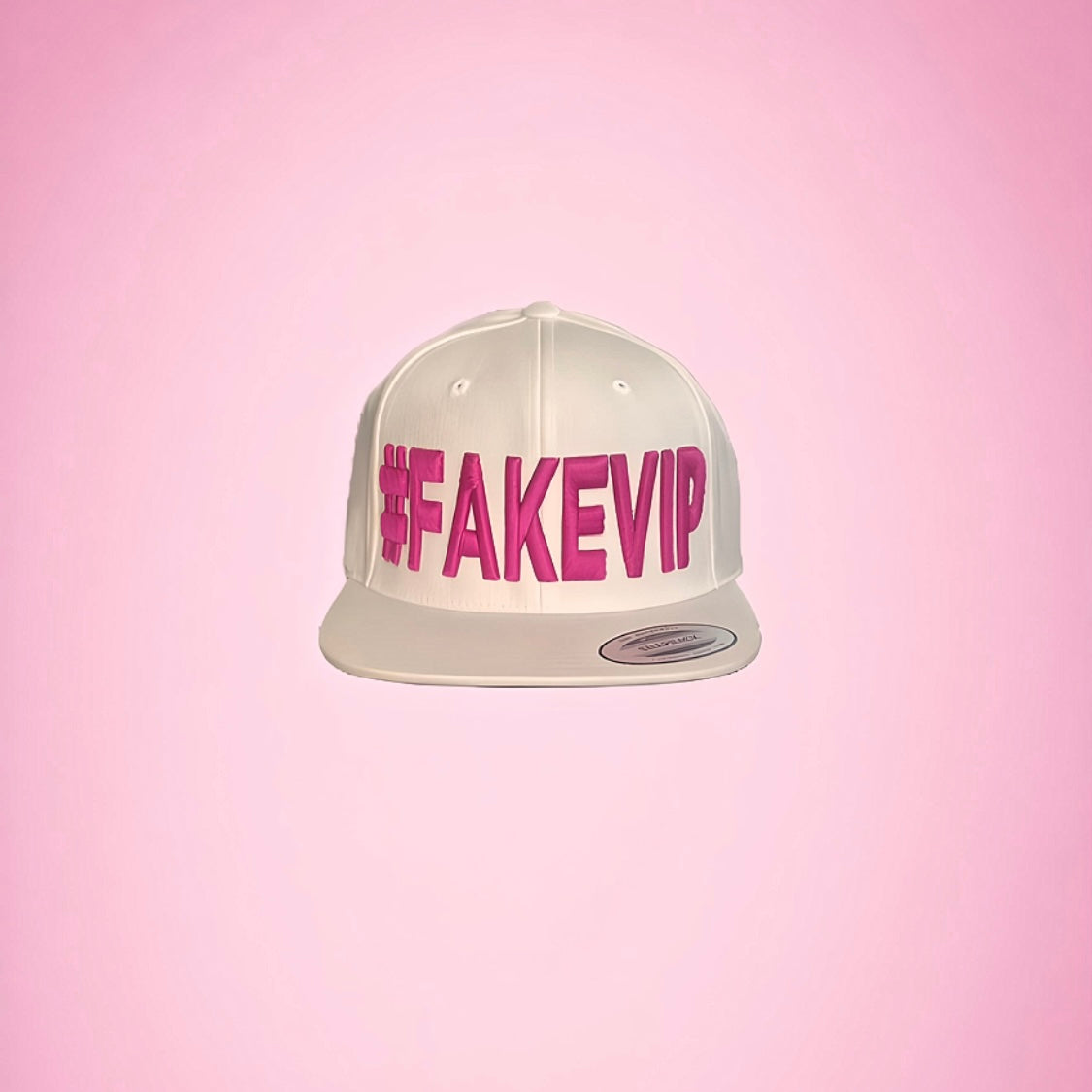 #FAKEVIP- White hat with Pink Lettering