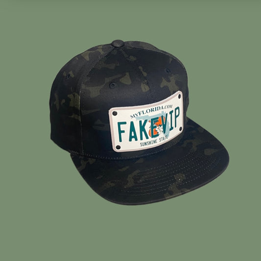 Black Camouflage License Plate Hat