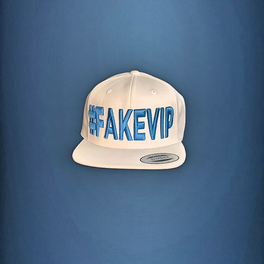 #FAKEVIP- White hat with Blue Lettering