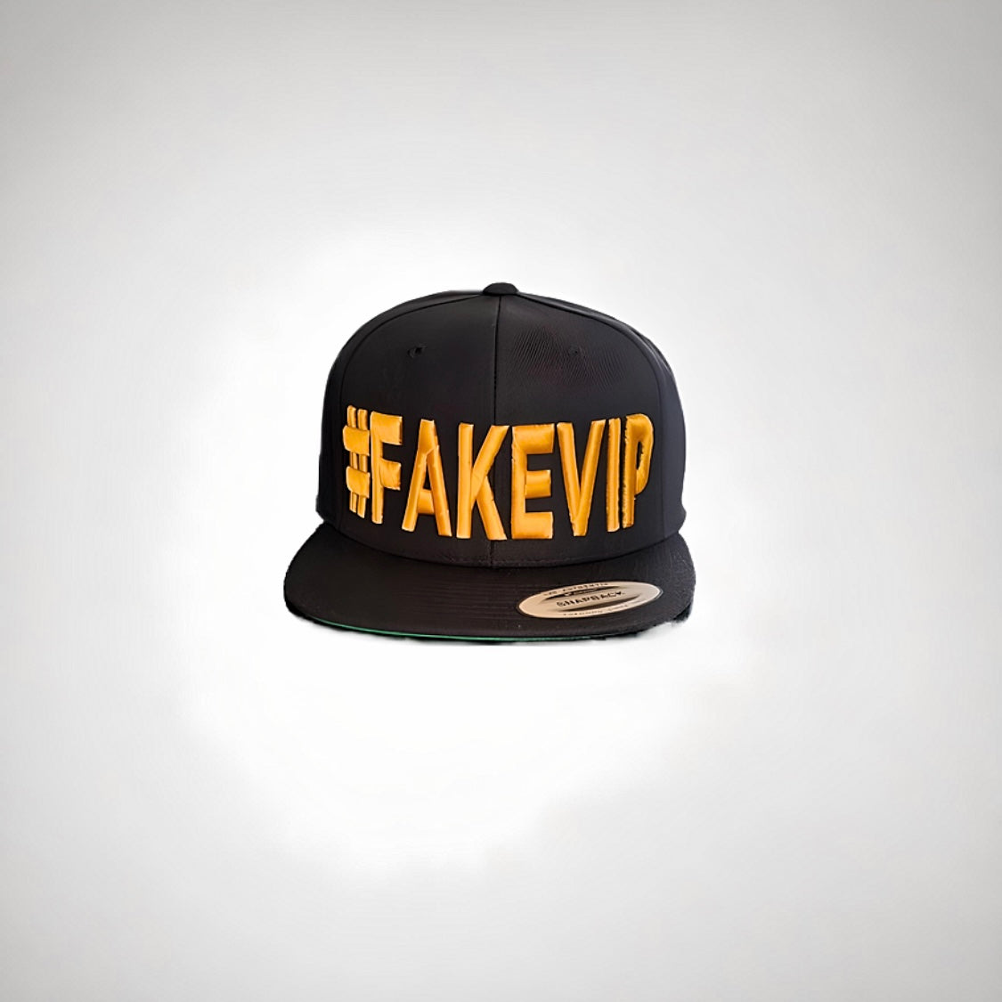 #FAKEVIP- Black hat with Gold Lettering