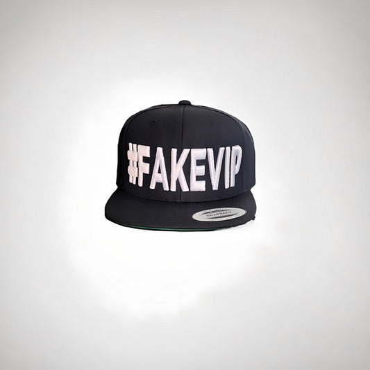 #FAKEVIP- Black hat with White Lettering
