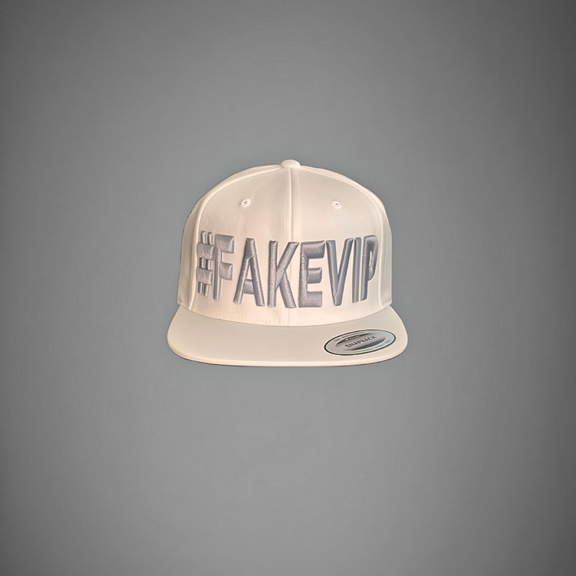 #FAKEVIP- White hat with Silver Lettering