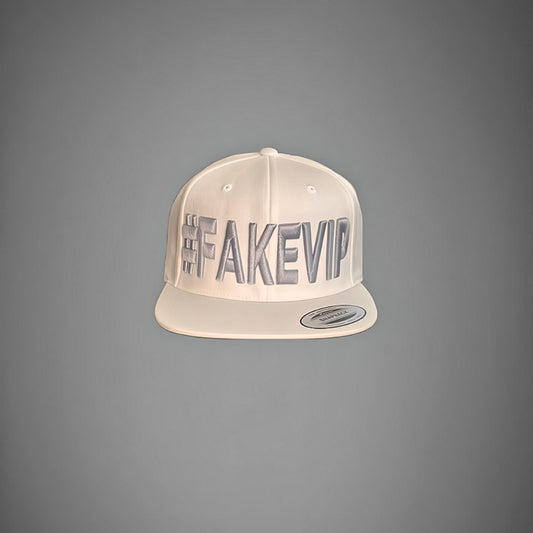 #FAKEVIP- White hat with Silver Lettering