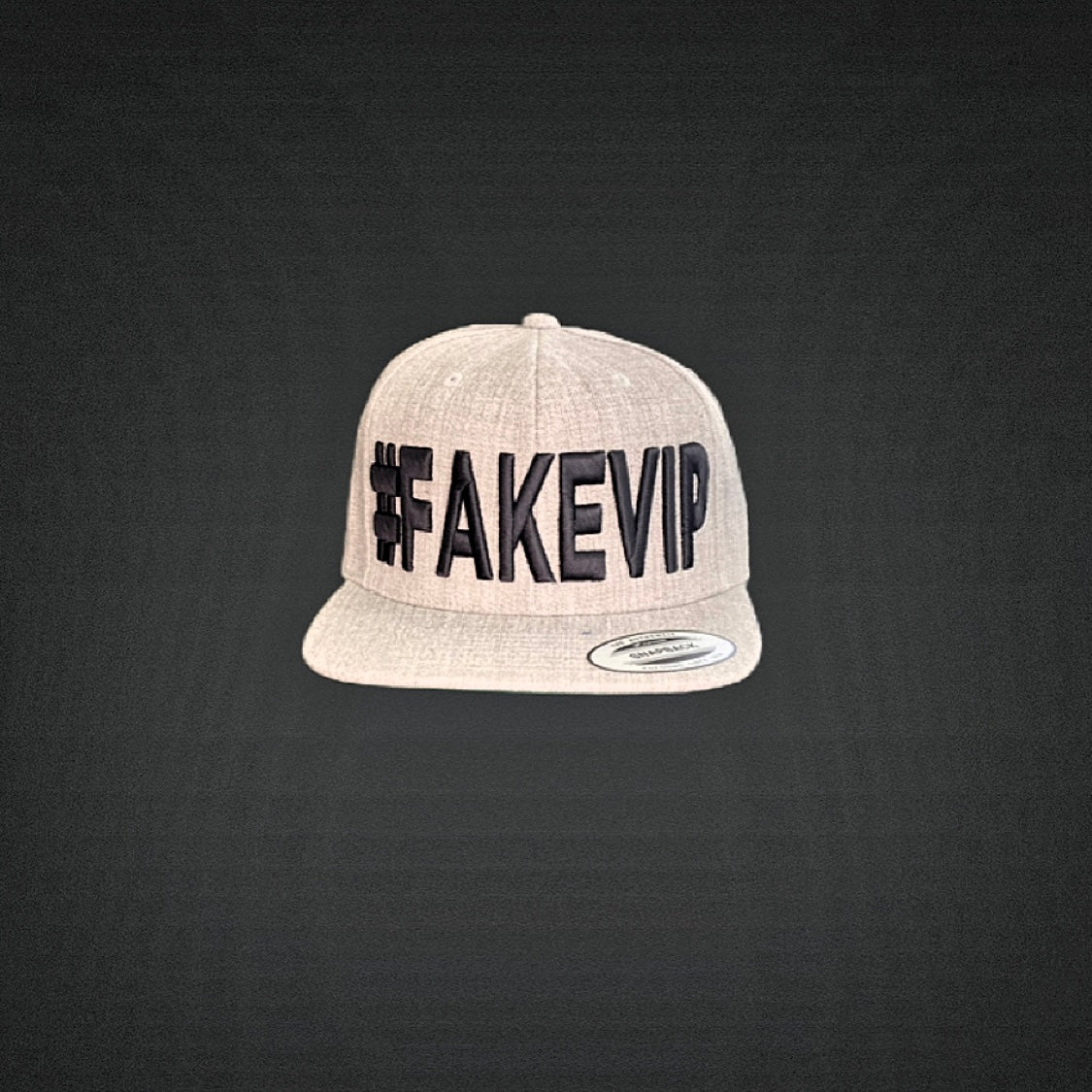 #FAKEVIP- Heather Grey hat with Black Lettering